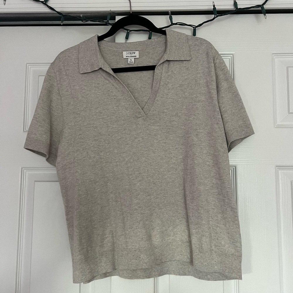 J CREW great polo type shirt made with cashmere